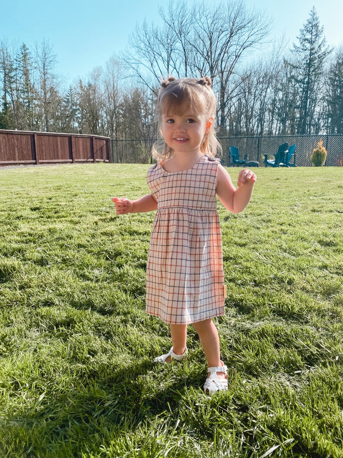 GARNET: Checks Dress, Hand-spun, Hand-woven