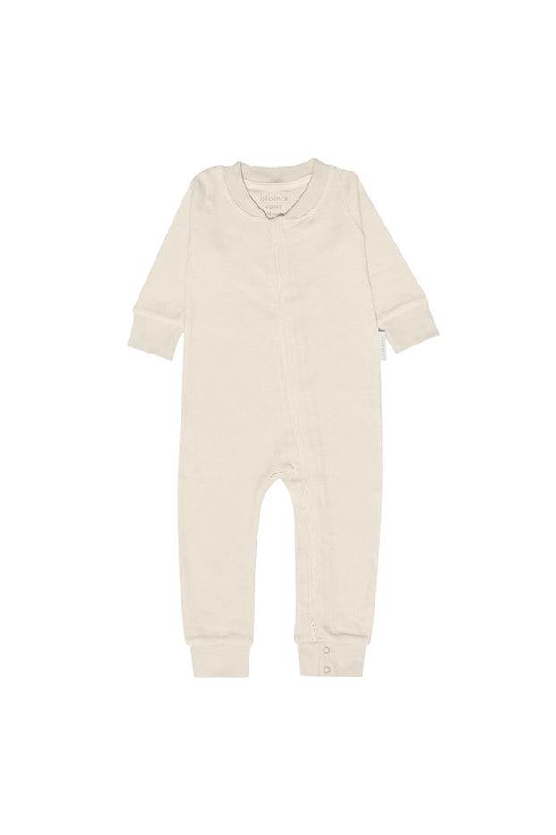 SALUT: Organic Waffle Footless Jumpsuit (Natural)