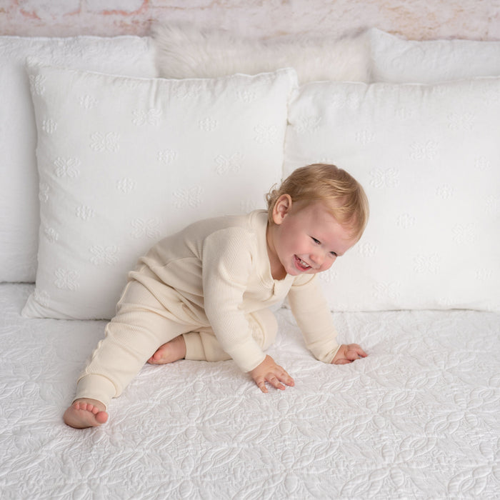 SALUT: Organic Waffle Footless Jumpsuit (Natural)