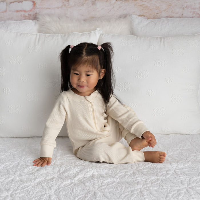 SALUT: Organic Waffle Footless Jumpsuit (Natural)