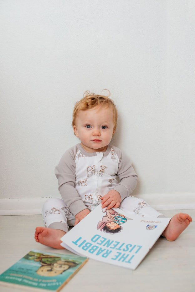 Organic Baby Unisex Romper/Jumpsuit-Books Print