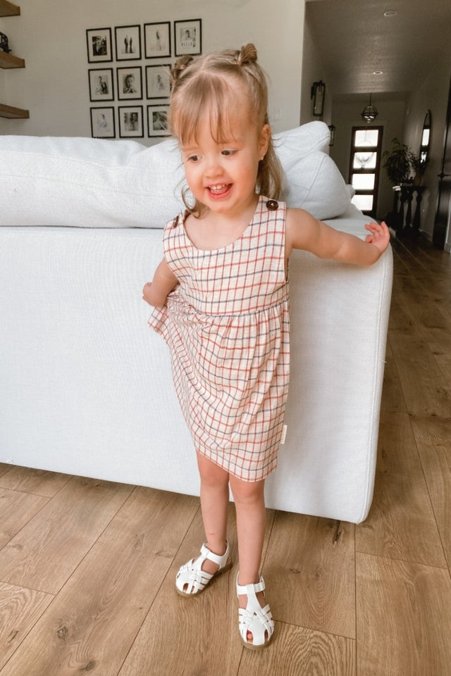 GARNET: Checks Dress, Hand-spun, Hand-woven